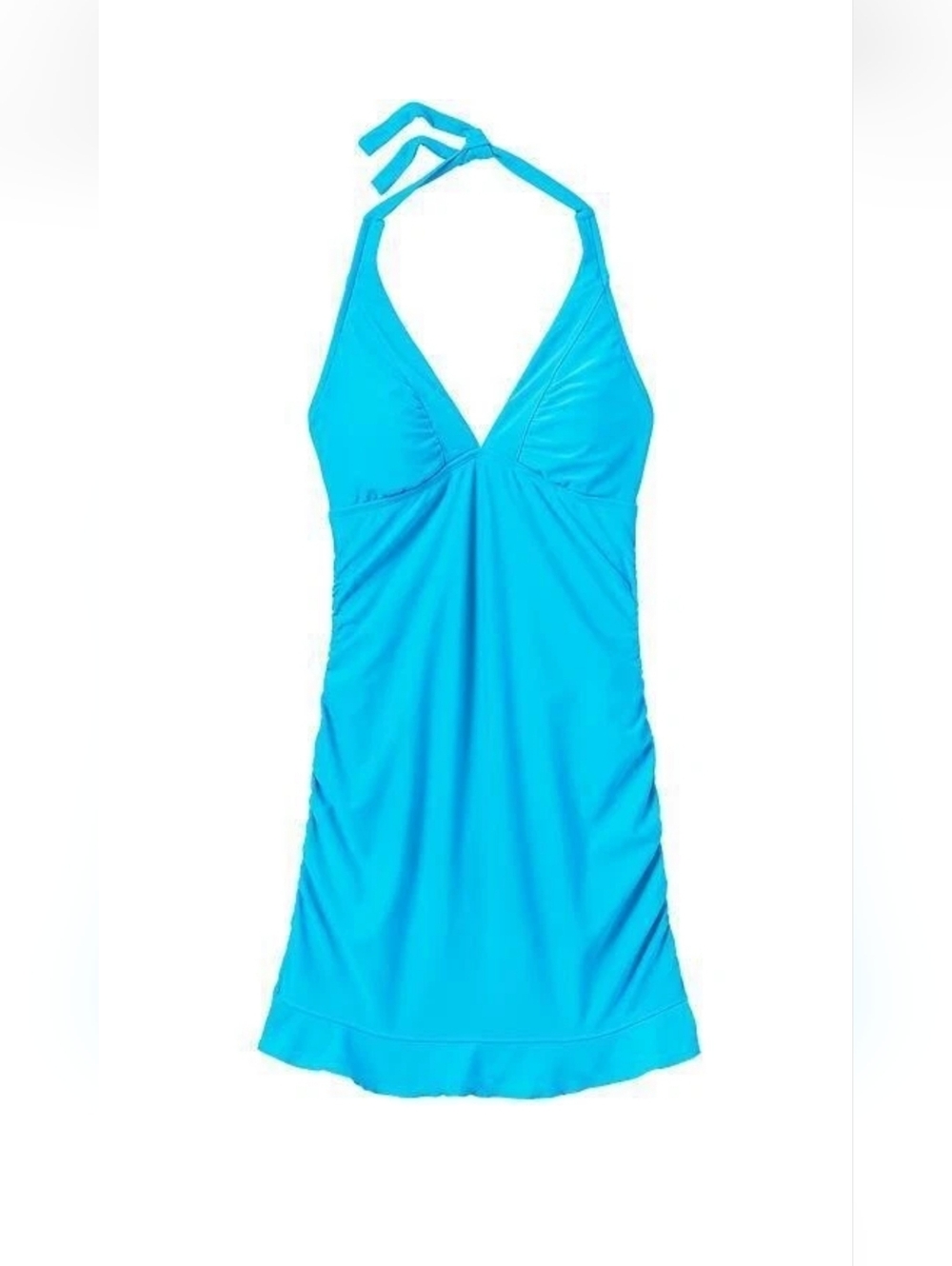 Med Athleta Shirrendipity Swim Dress Halter Neck Lined